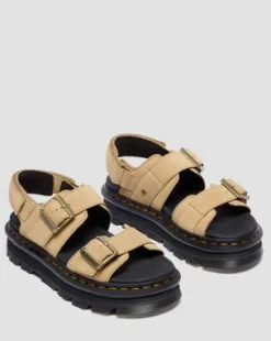 Zebzag-sandaler i ruskind in Cámel