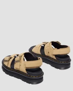 Zebzag-sandaler i ruskind in Cámel