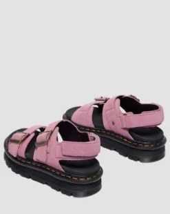 Zebzag-sandaler i ruskind in Pudderrosa