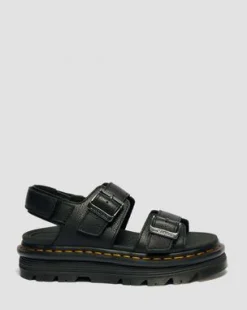 Zebzag-sandaler med platform i Pisa-læder in Sort